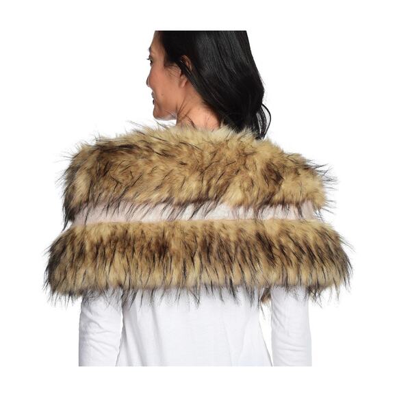 Laundry by Design Long Hair Faux Fur Wrap Stole Satin Lined with 2 Inner Pockets - Picture 2 of 4
